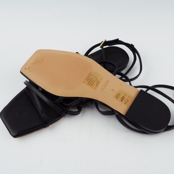 New JCREW Size 8 Capri Strappy Sandals in Leather - Black $128 CA027 - Picture 5 of 5